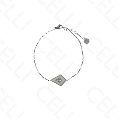 Collar/pendientes/pulsera de acero con forma de cometa y nácar.
