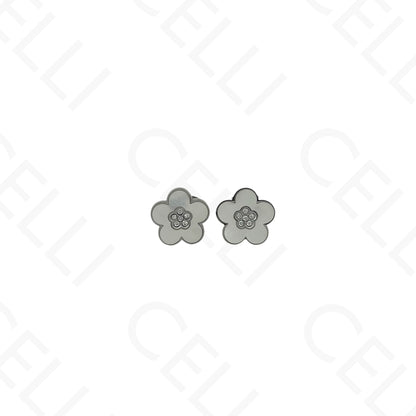 Colar/Brinco/Pulseira de Aço - Flor com madrepérola