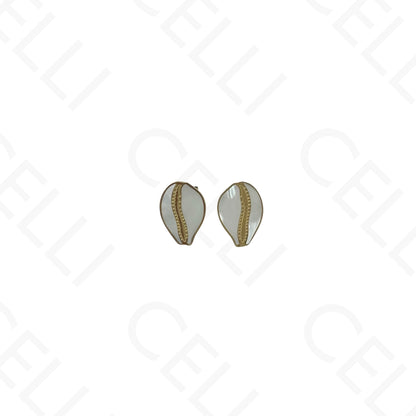 Collar/Pendientes/Pulsera de acero - Concha de cauri con nácar