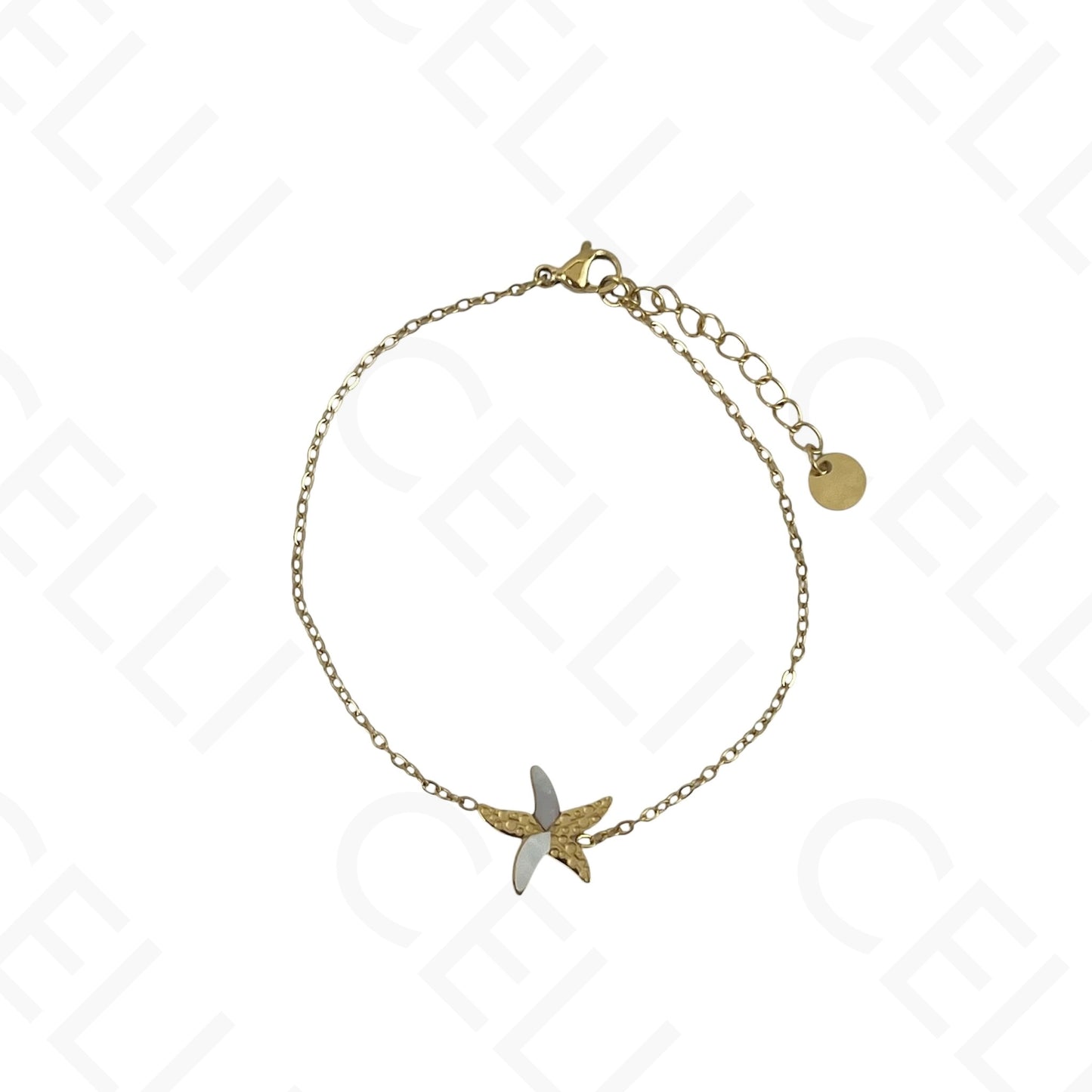 Steel Necklace/Earrings/Bracelet - Starfish with Mother-of-Pearl