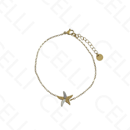 Steel Necklace/Earrings/Bracelet - Starfish with Mother-of-Pearl