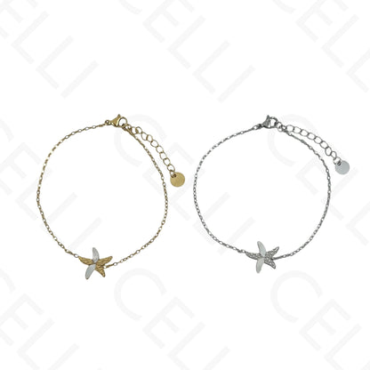 Steel Necklace/Earrings/Bracelet - Starfish with Mother-of-Pearl