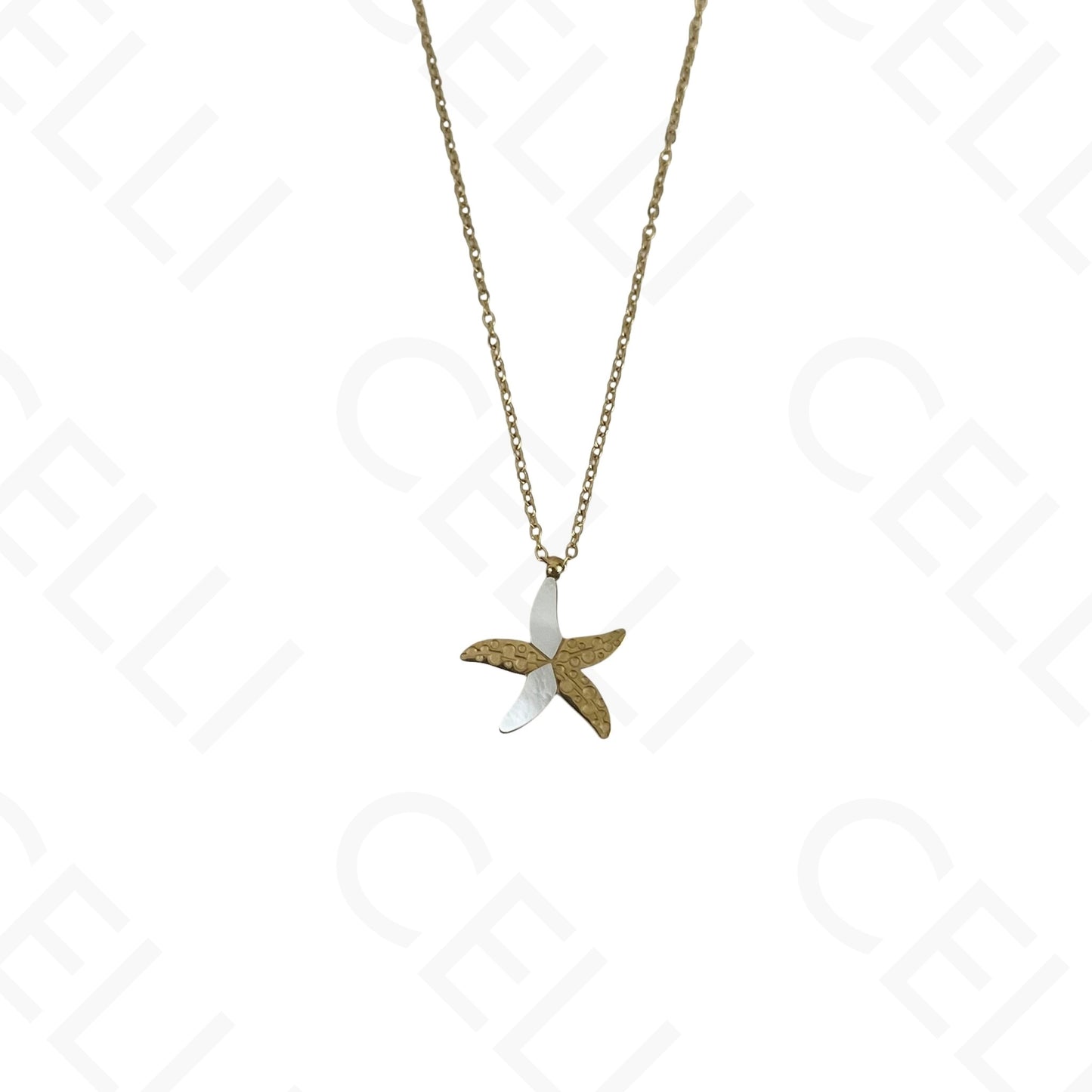 Steel Necklace/Earrings/Bracelet - Starfish with Mother-of-Pearl