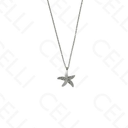 Steel Necklace/Earrings/Bracelet - Starfish with Mother-of-Pearl