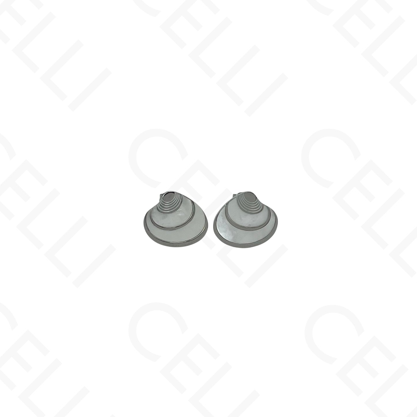 Colar/Brinco/Pulseira de Aço - Concha com madrepérola