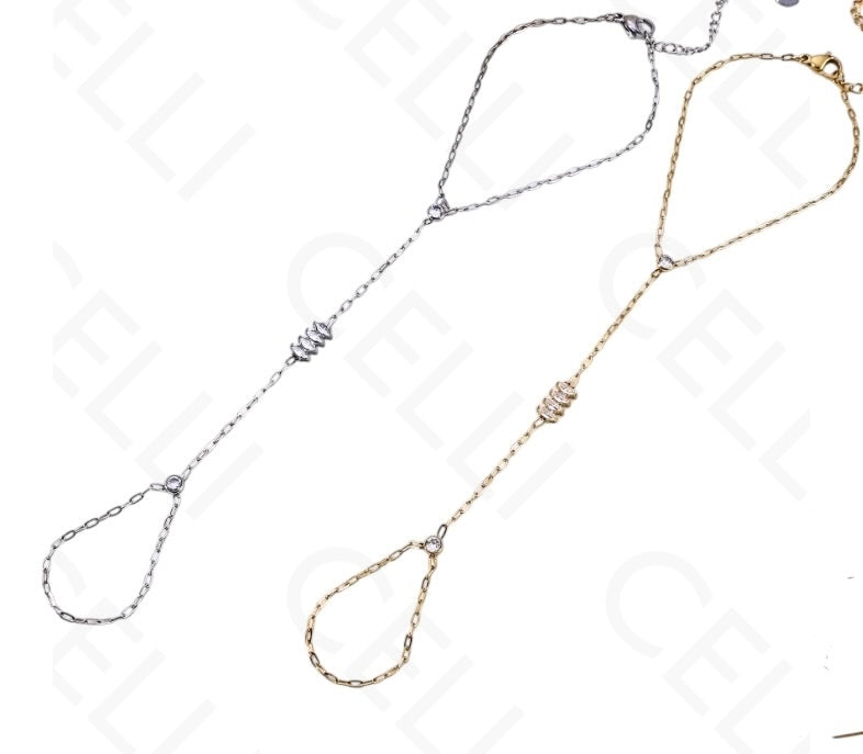 Pulsera de Acero - corazones, redondos y cuadrados brillantes