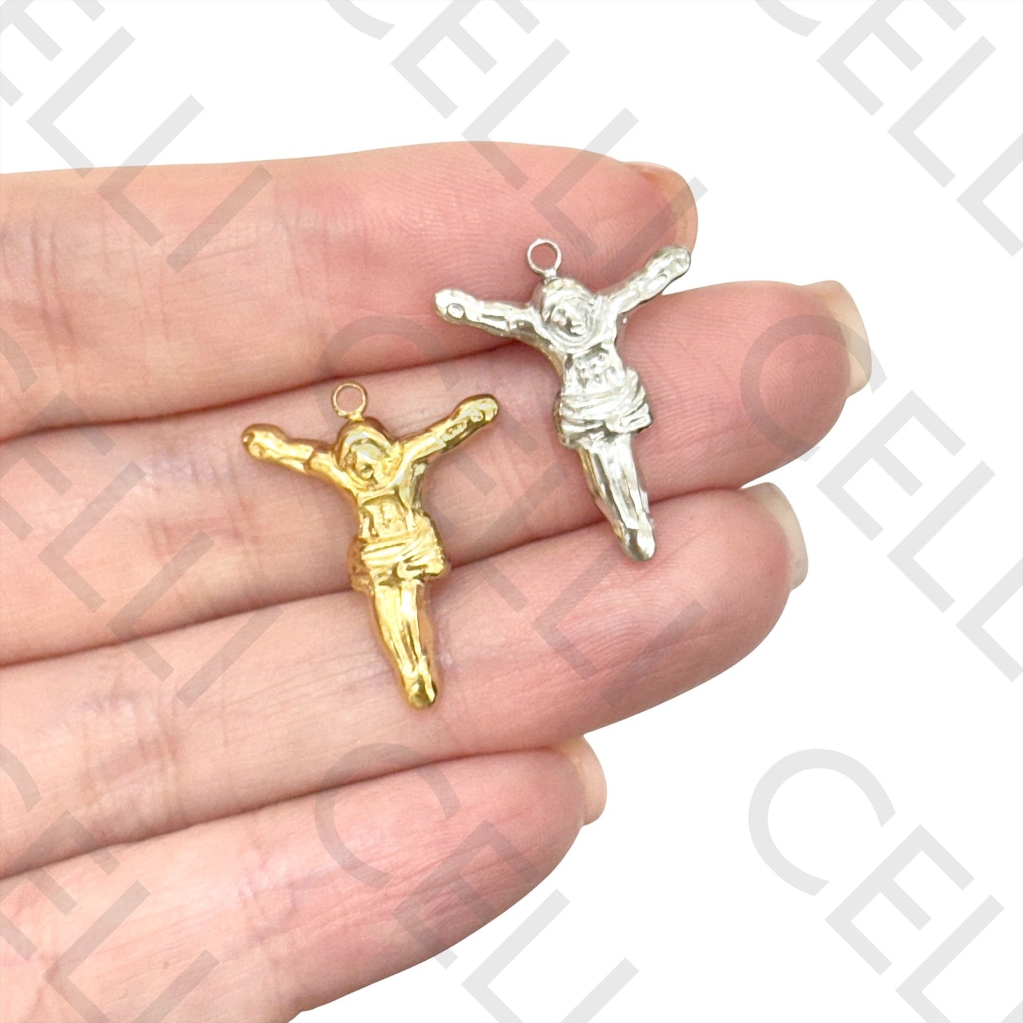 Medalha de Aço - crucifixo (2 und.)