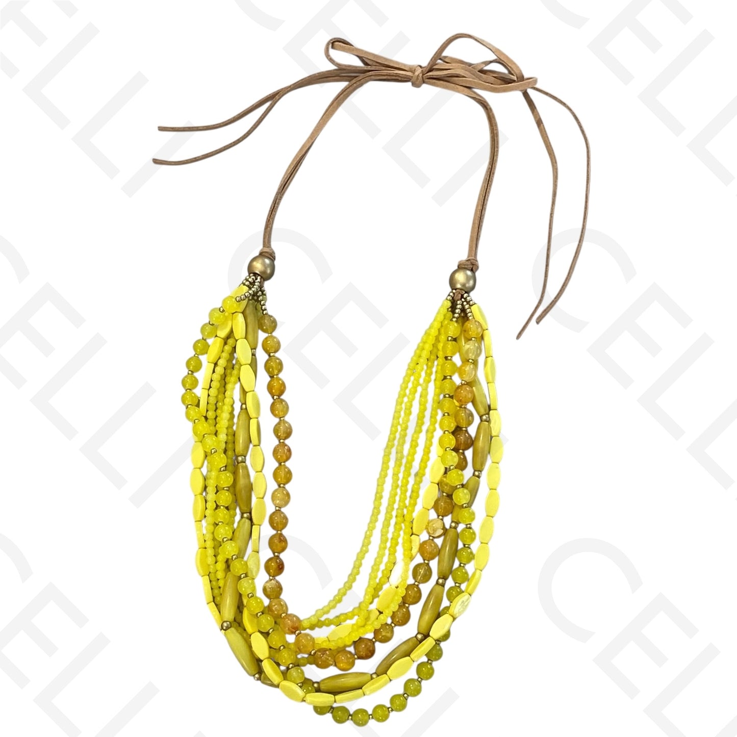 Colar de moda - fio de camurça ajustável com contas