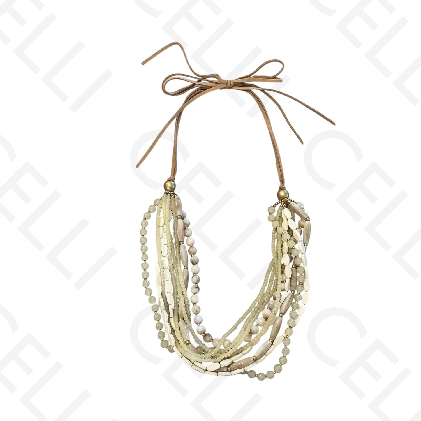 Colar de moda - fio de camurça ajustável com contas