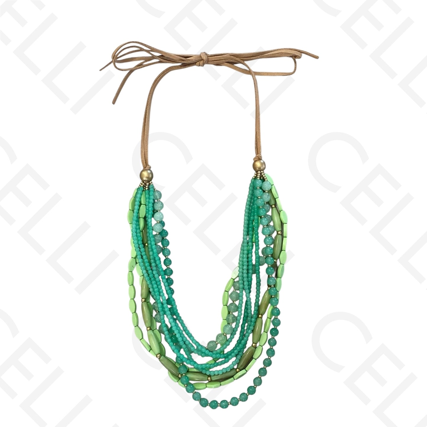 Colar de moda - fio de camurça ajustável com contas