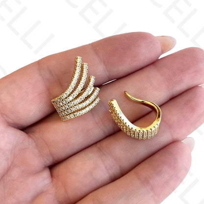 Earcuff de Ródio com zircónias