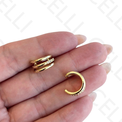 Earcuff de Ródio com zircónias