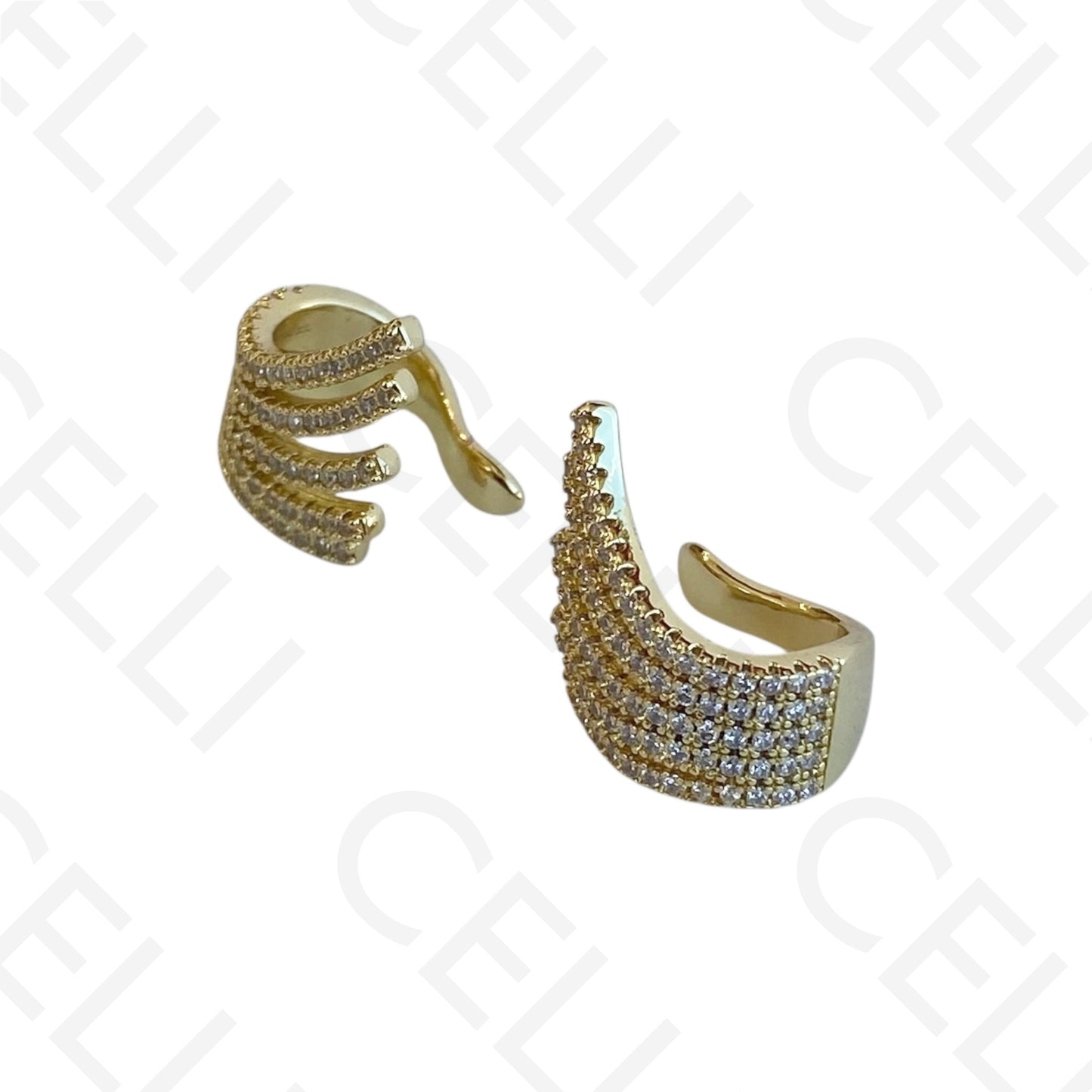 Earcuff de Ródio com zircónias