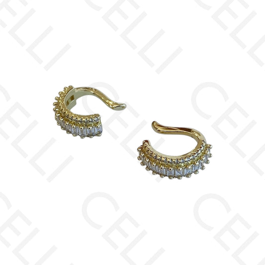 Earcuff de Ródio com zircónias