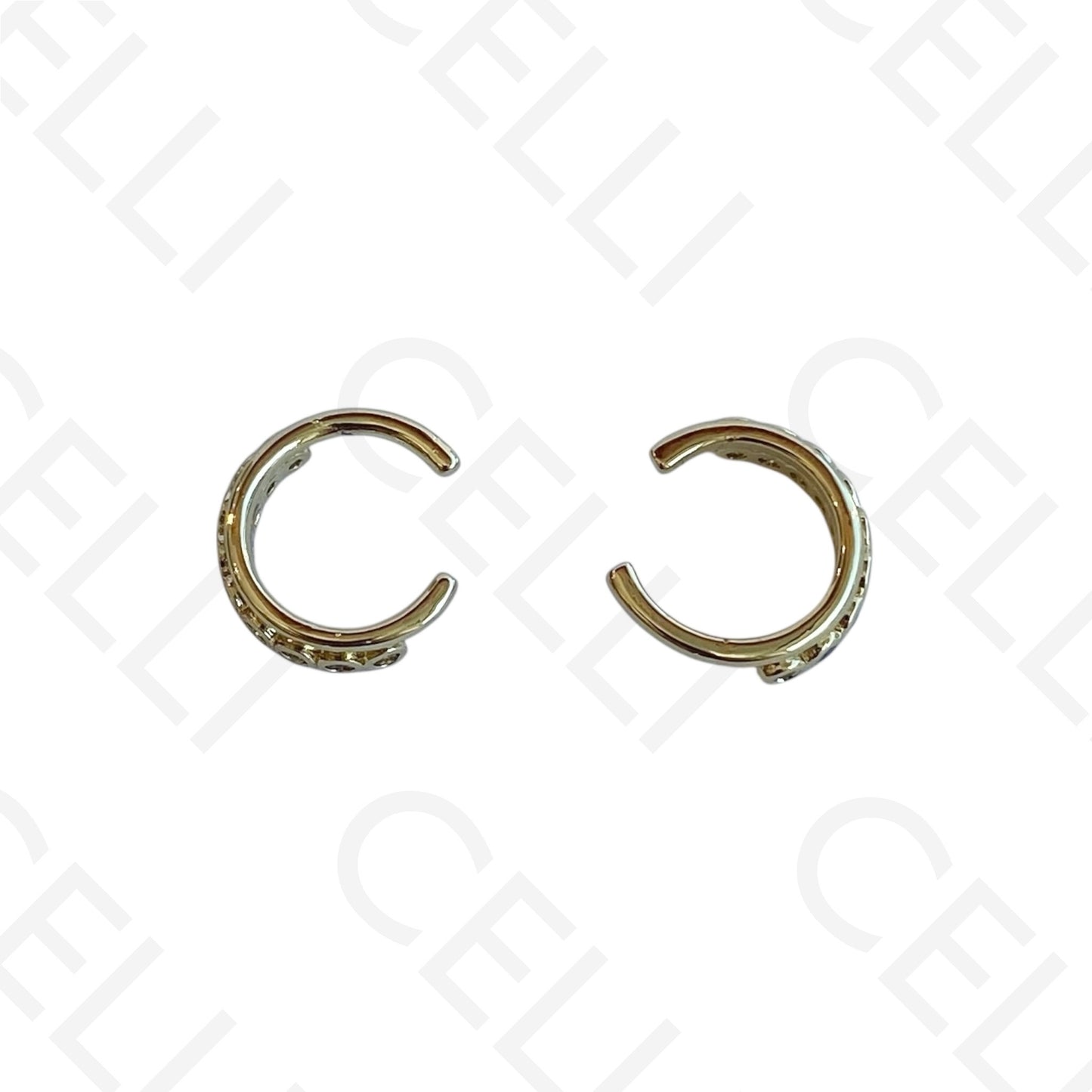 铑耳夹镶嵌锆石