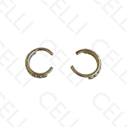 铑耳夹镶嵌锆石