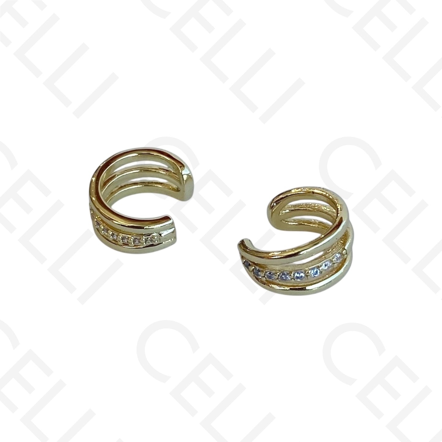 Earcuff de Ródio com zircónias