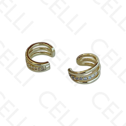 Earcuff de Ródio com zircónias