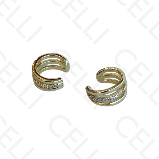 Earcuff de Ródio com zircónias