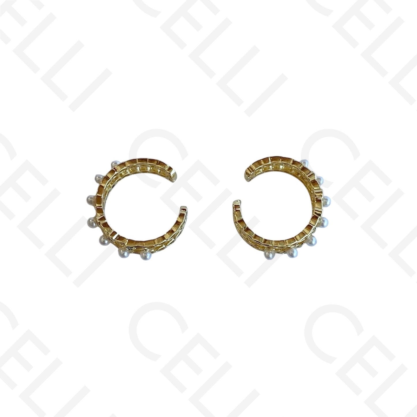 Earcuff de Ródio com Pérolas