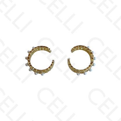Earcuff de Ródio com Pérolas