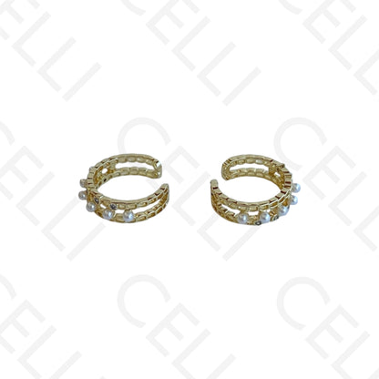 Earcuff de Ródio com Pérolas