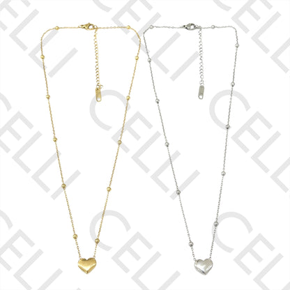 不锈钢项链 - 心形