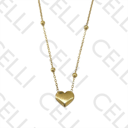 不锈钢项链 - 心形