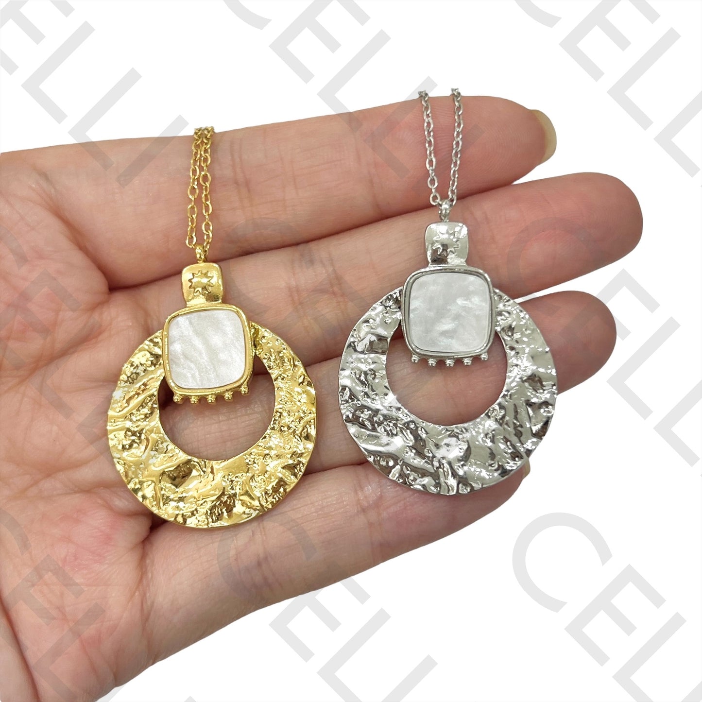 Colar de Aço - sol com madrepérola