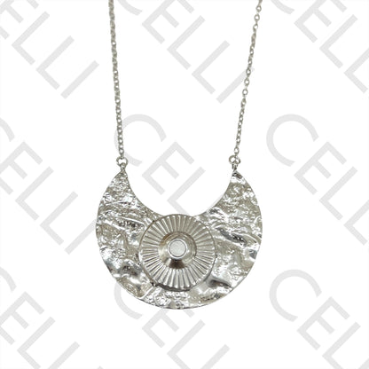 钢制项链 - 月亮带闪亮装饰