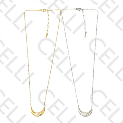 Colado de Acero - luna con perla