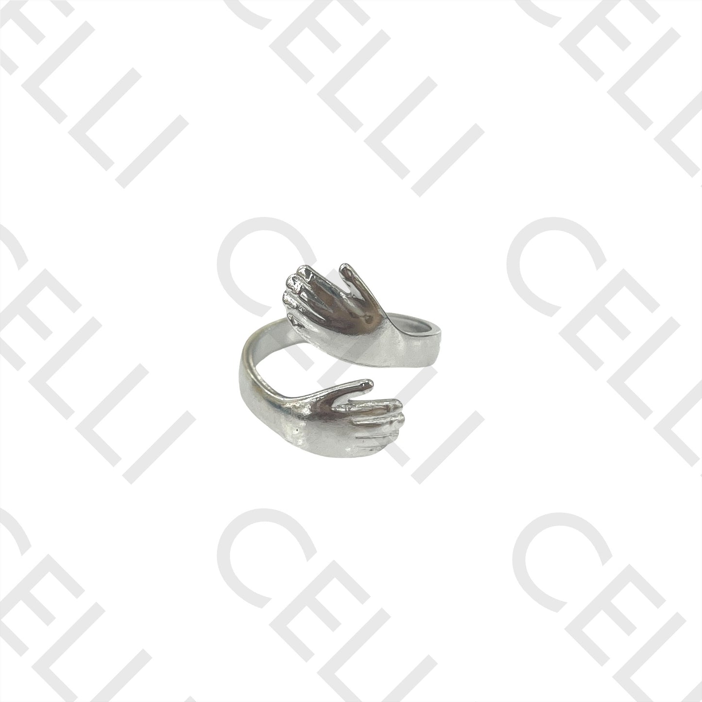 Steel Ring - two hands (embrace)