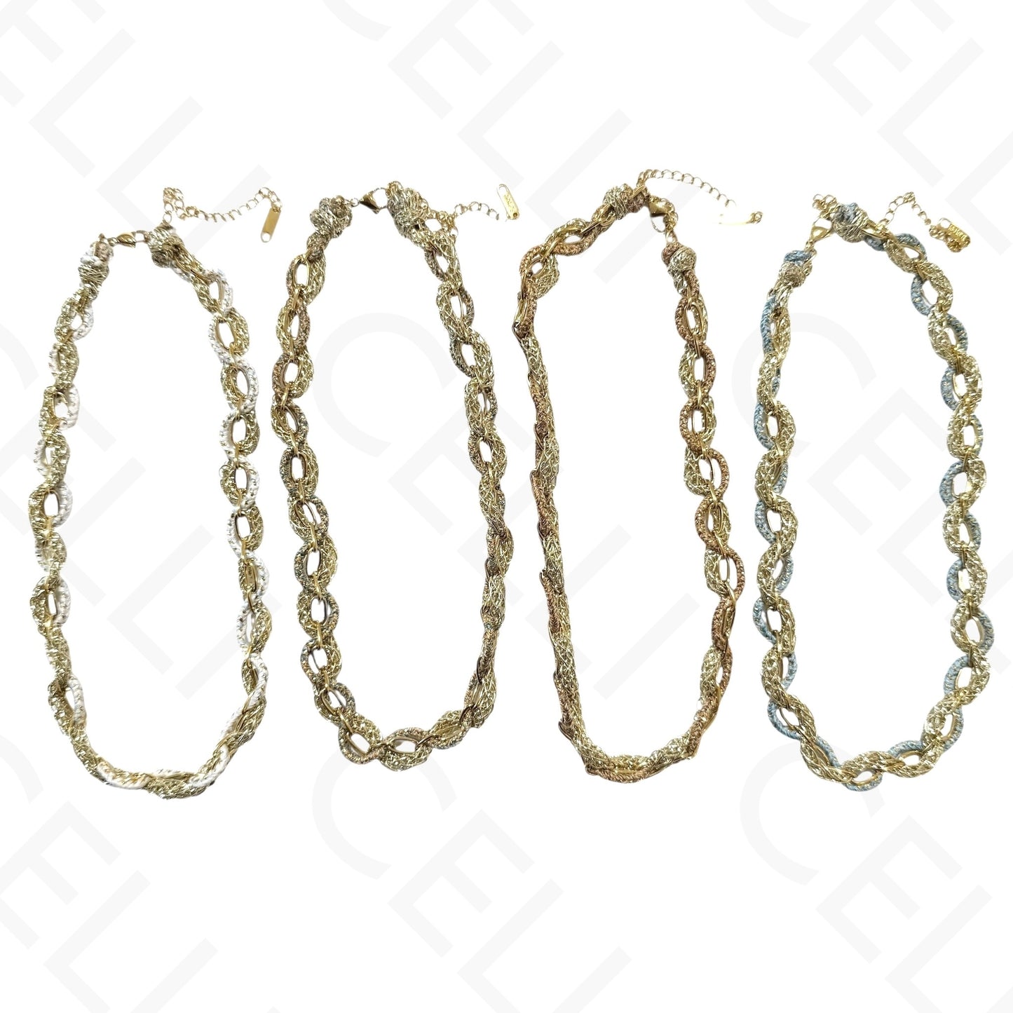 Colar de aço - corrente com fio de algodão