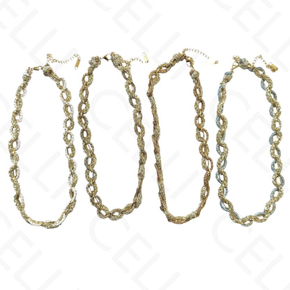 Colar de aço - corrente com fio de algodão