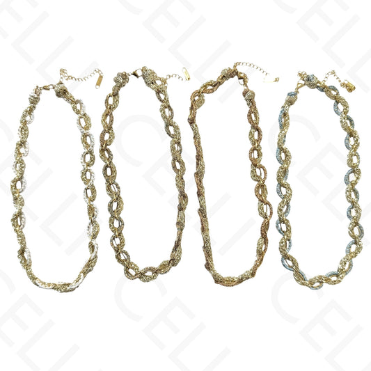 Collar de acero - cuadrado con nácar