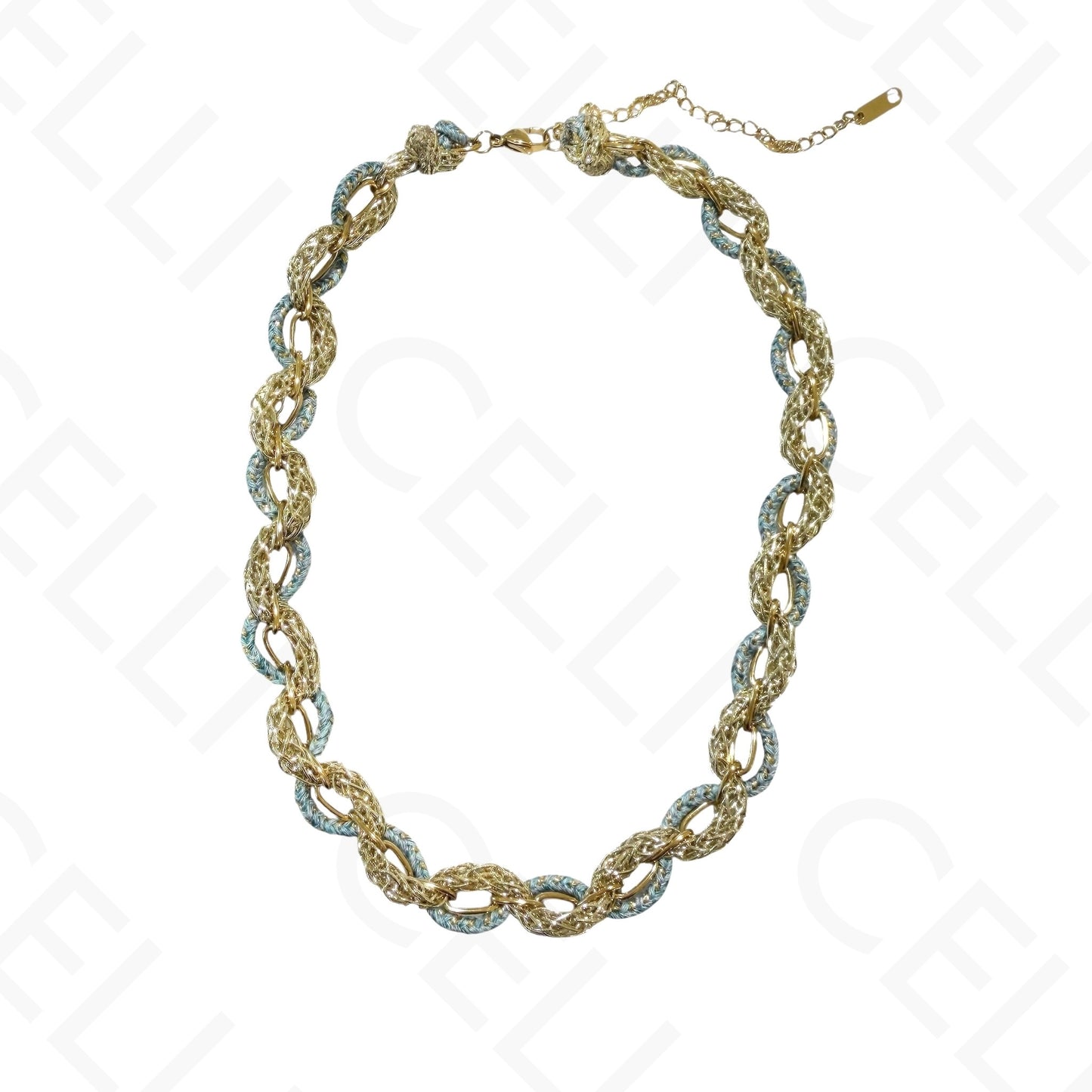 Colar de aço - corrente com fio de algodão