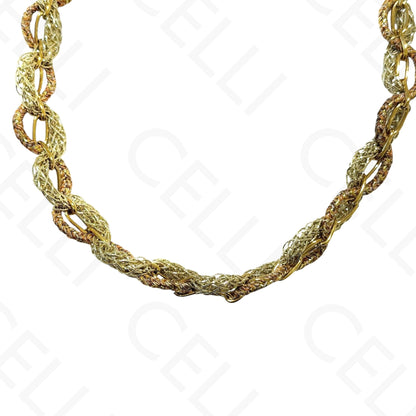 Colar de aço - corrente com fio de algodão