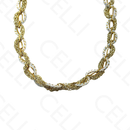 Colar de aço - corrente com fio de algodão