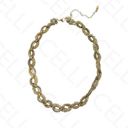 Colar de aço - corrente com fio de algodão