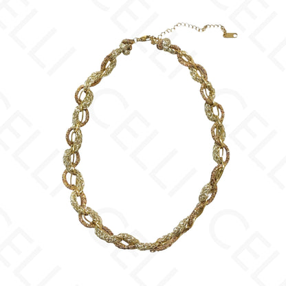 Colar de aço - corrente com fio de algodão