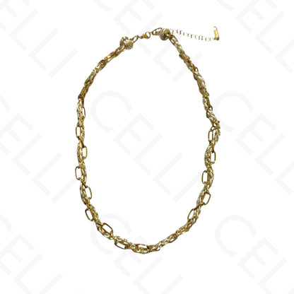 钢制项链 - 带母贝的方形