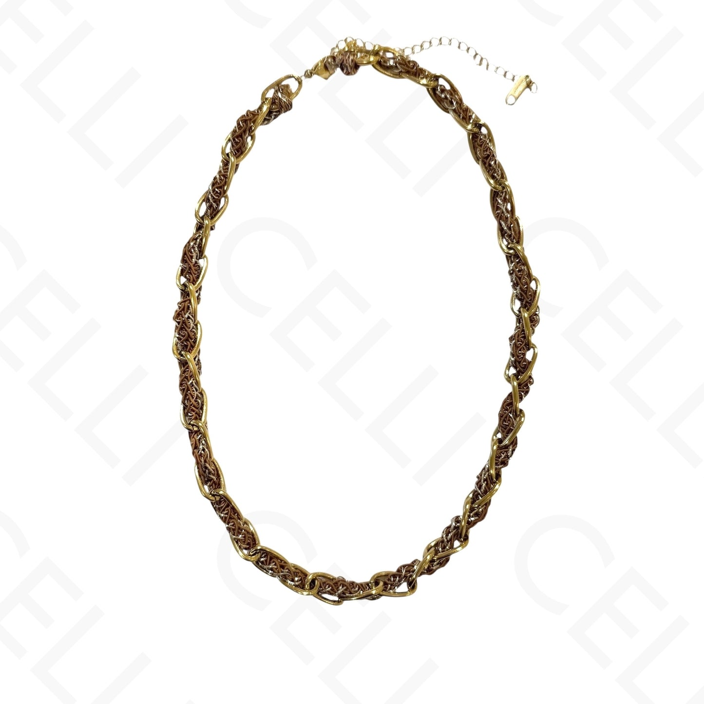 钢制项链 - 带母贝的方形