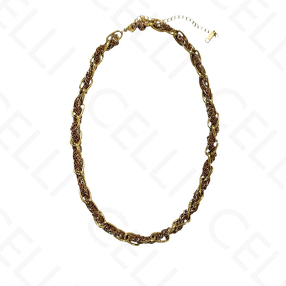 钢制项链 - 带母贝的方形