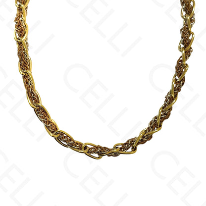 钢制项链 - 带母贝的方形