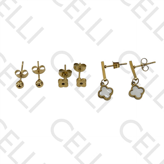 钢制耳环 - 3对套装