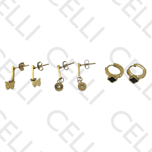 Steel Earring - Pack of 3 pairs