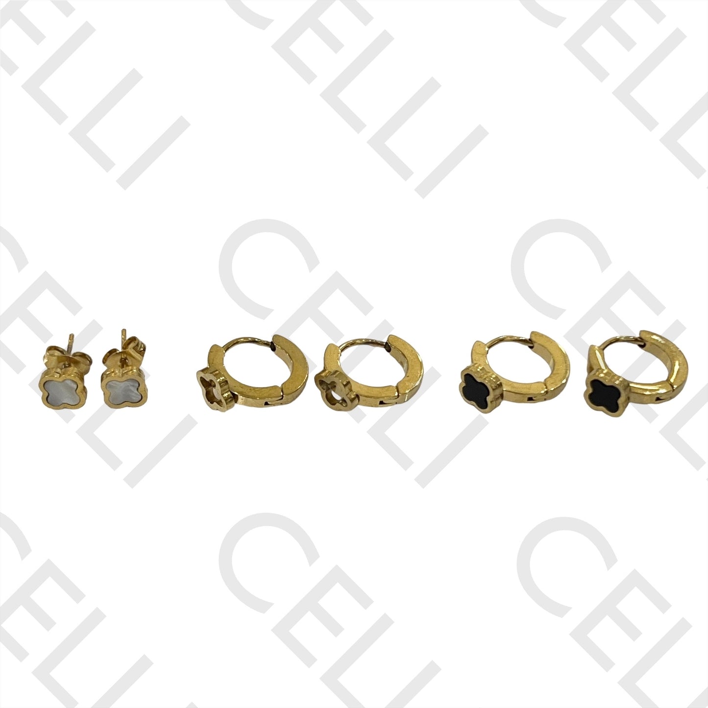 不锈钢耳环 - 3对装