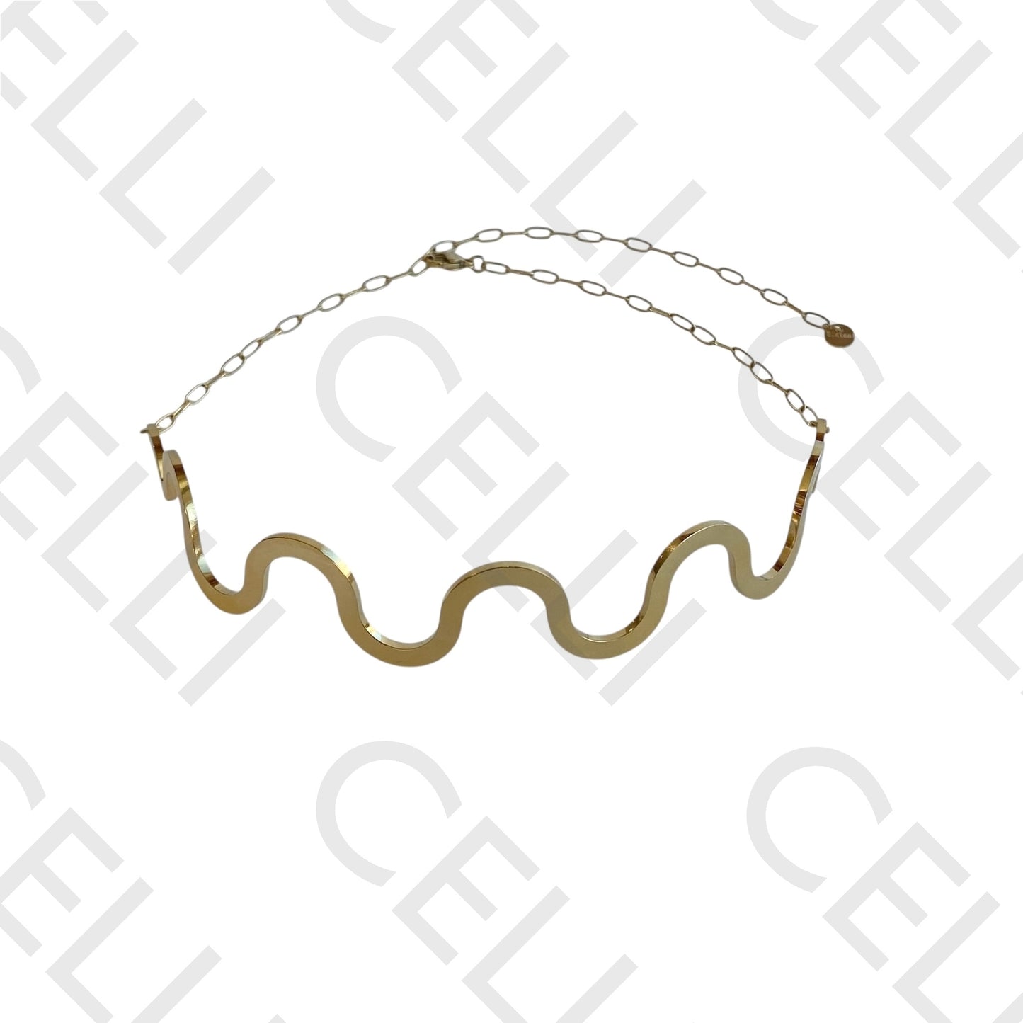 Colar de aço - chocker ondulado