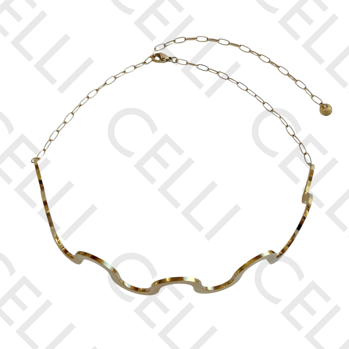 Colar de aço - chocker ondulado