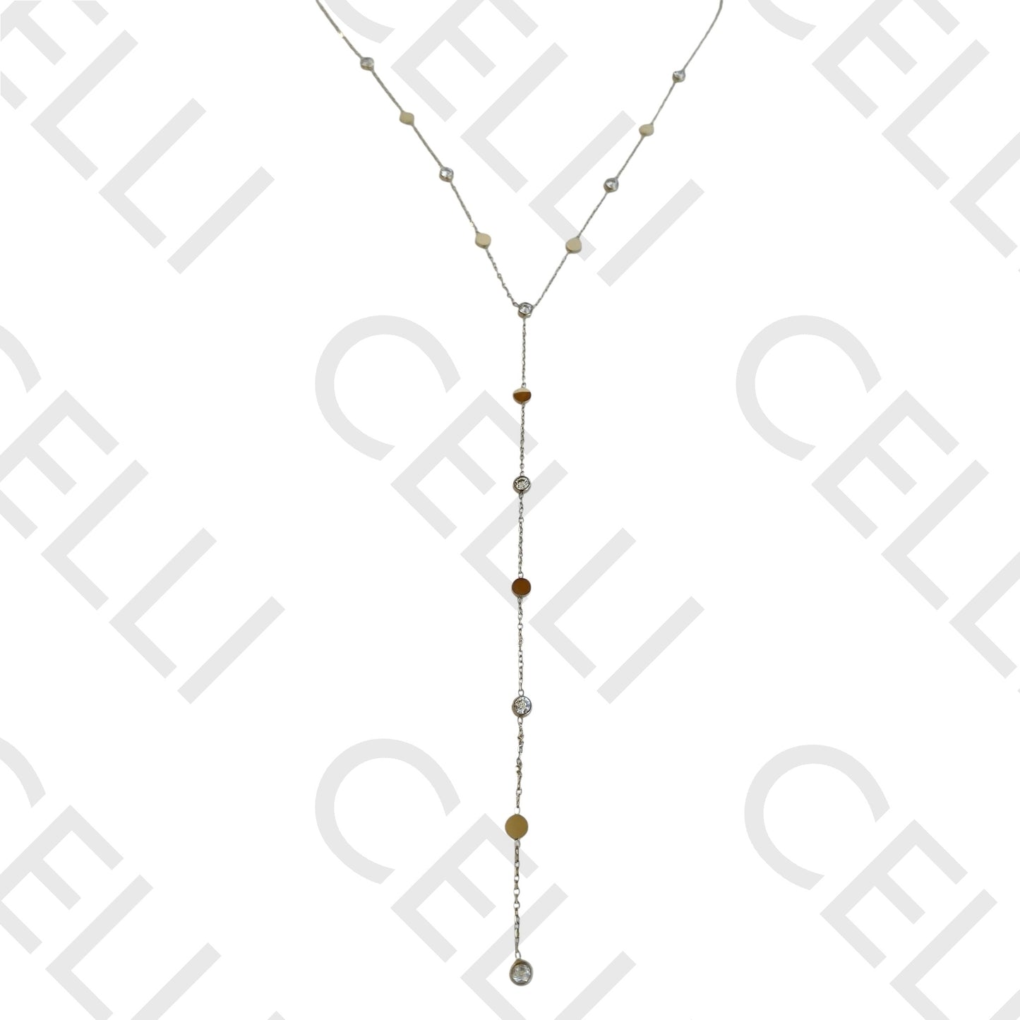 Y形钢制项链带闪钻